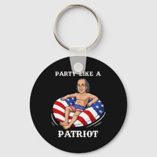 Porte-clés Benjamin Franklin 4 juillet USA Patriot Fun