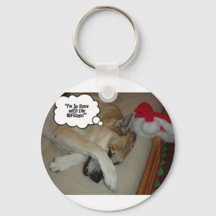Porte-clés Berger allemand de Noël