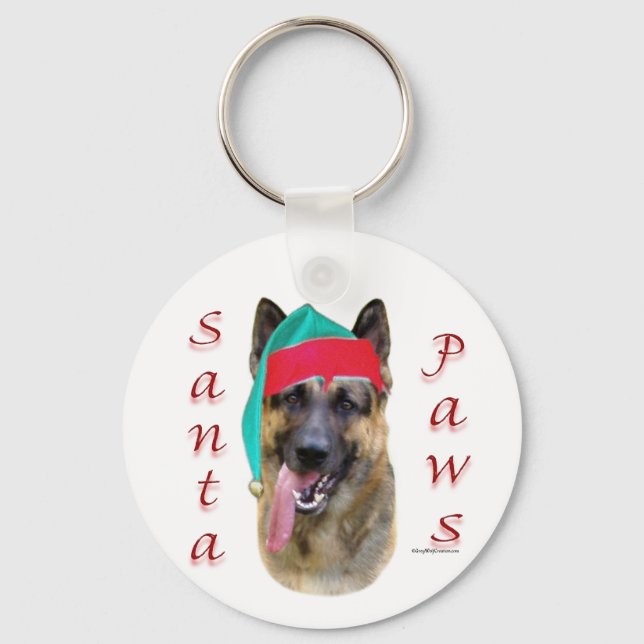 Porte-clés Berger allemand Père Noël Paws (Recto)