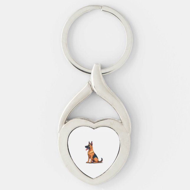 Porte-clés Berger belge Malinois (6) (Devant)