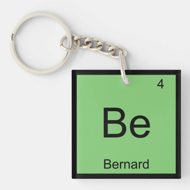 Porte-clés Bernard Nom Élément de chimie Tableau périodique (Devant)