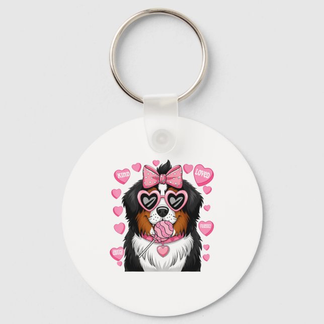 Porte-clés Bernese Mountain Coquette Dog Pet Lover Owner  (Recto)
