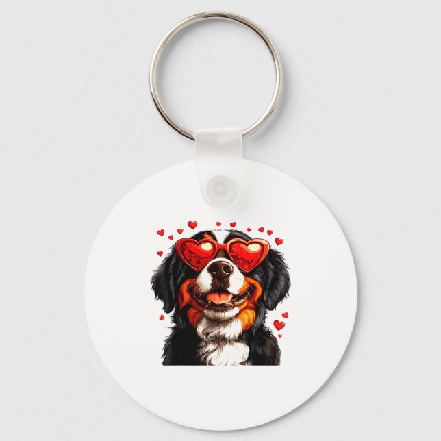 Porte-clés Bernese Mountain Cute Berner Dog Lover Valentines  (Recto)