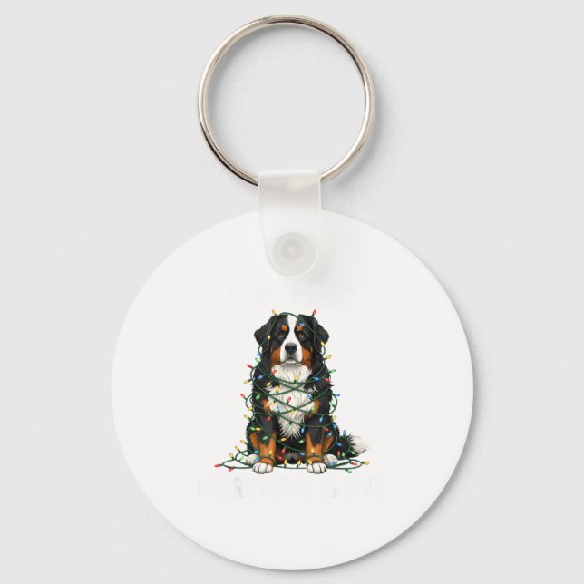 Porte-clés Bernese Mountain Dog Christmas I'm Fine Everything (Recto)