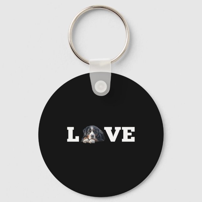 Porte-clés Bernese Mountain Dog Love Pet Love (Recto)