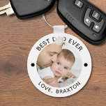 Porte-clés BEST DAD JAMAIS photo personnalisée<br><div class="desc">Créez facilement un porte - clé personnalisé pour papa avec le titre modifiable BEST DAD EVER et votre texte personnalisé dans votre choix de couleurs. CONSEIL PHOTO : Choisissez une photo avec le sujet au milieu et/ou pré-rognez-la à une forme carré AVANT de télécharger et/ou d'utiliser l'outil CROP pour ajuster...</div>