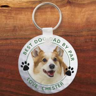 Porte-clés BEST DOG DAD BY PAR PAR Golf Ball Empreinte de pat