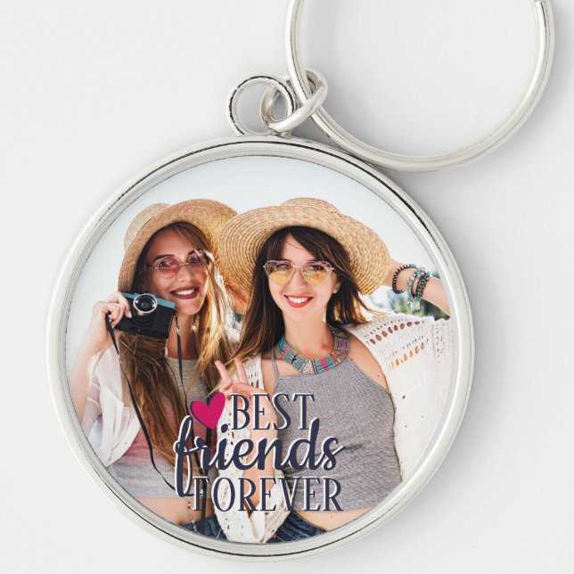 Porte-clés Best friends forever moderne BFF photo Keychain (Devant)