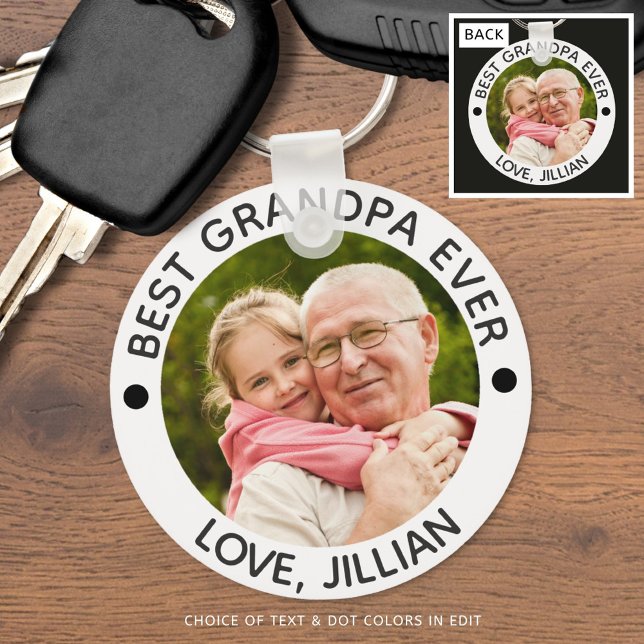 Porte-clés BEST GRANDPA JAMAIS photo personnalisée (Créateur téléchargé)