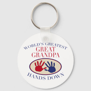 Porte-clés Best Great Grandpa Hands Down