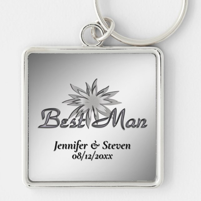 Porte-clés Best Man Black and White Custom Keychains (Devant)