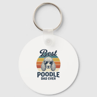 Porte-clés Best Poodle Dad Ever Vintage Engraved Dog Shirt_1