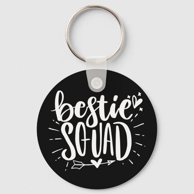 Porte-clés Bestie Squad BFF Best Friend Lettering Quote  (Recto)