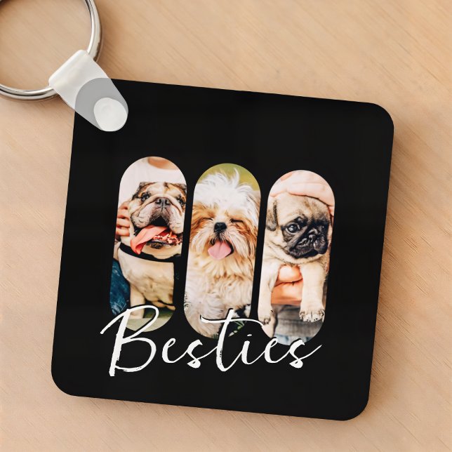 Porte-clés Besties Animal simple moderne Jouer Trois photos (Créateur téléchargé)