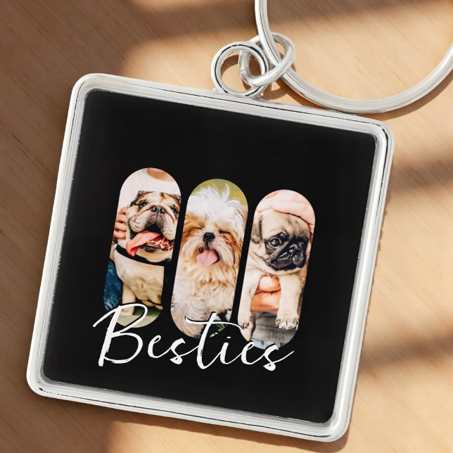 Porte-clés Besties Animal simple moderne Jouer Trois photos (Créateur téléchargé)