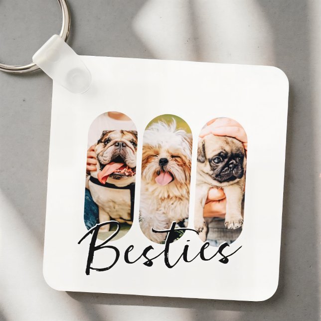 Porte-clés Besties Animal simple moderne Jouer Trois photos (Créateur téléchargé)
