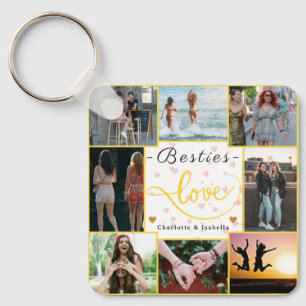 Porte-clés Besties Love Porte - clé Nam Collage personnalis
