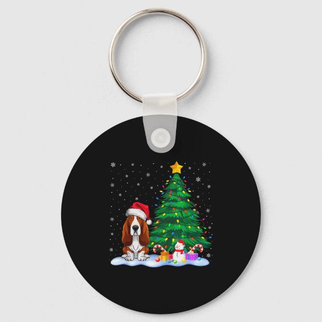 Porte-clés Bet Hound Dog Xmas Tree Lights Reindeer Hat Christ (Recto)