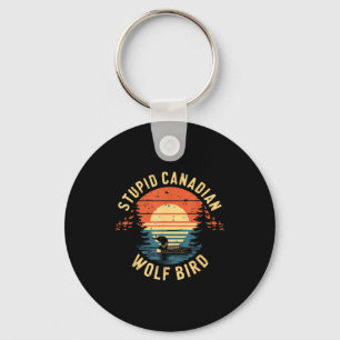 Porte-clés Bête canadienne drôle loup oiseau fou hockey