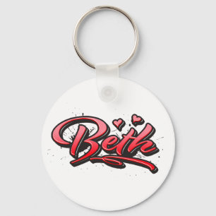 Porte-clés Beth red Heart Graffiti