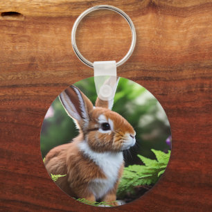 Porte-clés Betsy Le Lapin Brown Et Blanc, Clavier
