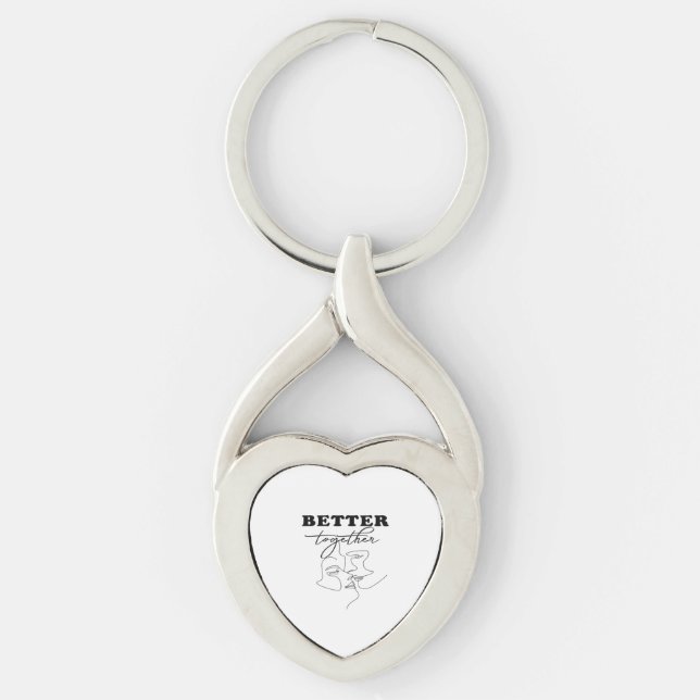 Porte-clés Better Together Kissing Romantic Design  (Devant)