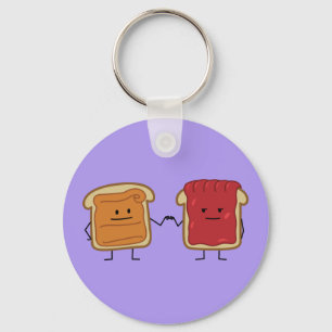 Porte-clés Beurre d'arachide et Jelly Fist Bump amis toast