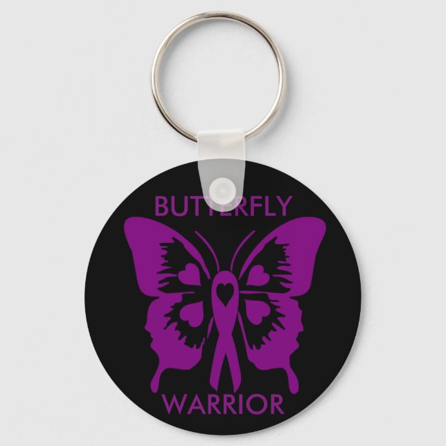 Porte-clés Beurre-papillon violet/noir porte - clé (Recto)