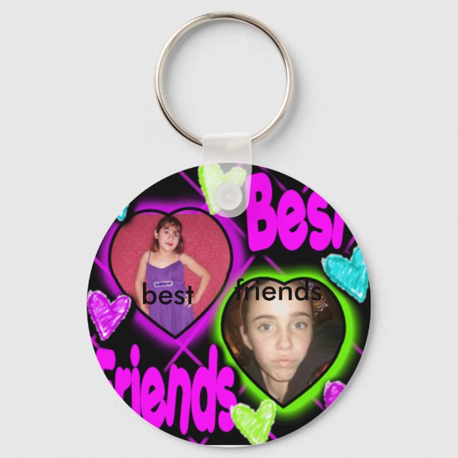 Porte-clés bffs, meilleur, amis (Recto)