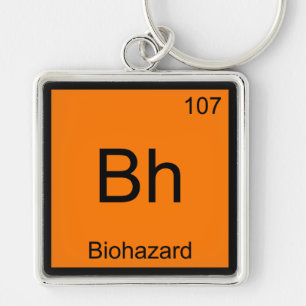 Porte-clés Bh - Symbole d'élément de chimie de risque biologi