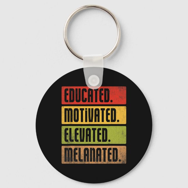 Porte-clés Bhm Melanated élevée instruite motivée Afro Bla (Recto)