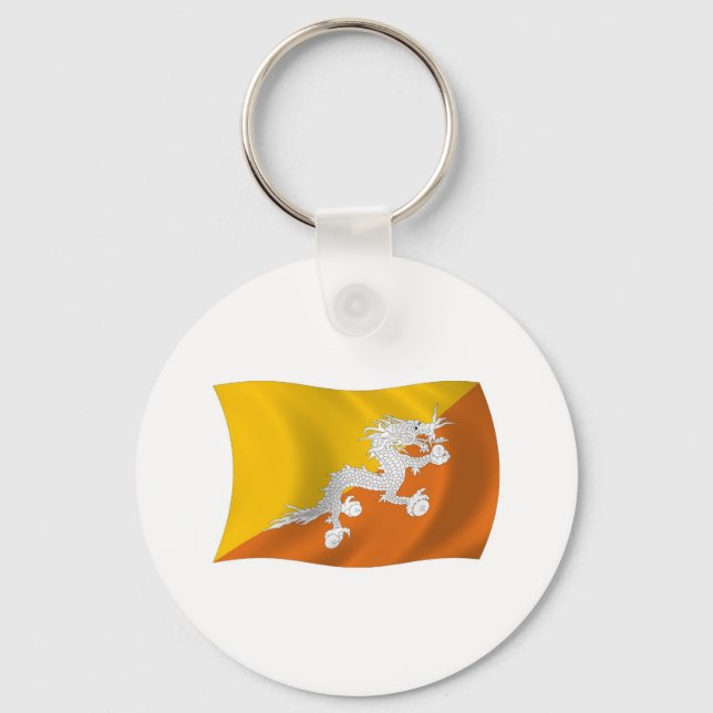 Porte-clés Bhutan Flag Keychain (Recto)