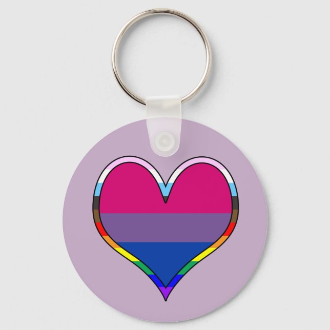 Porte-clés Bi Pride Heart Keychain (Recto)