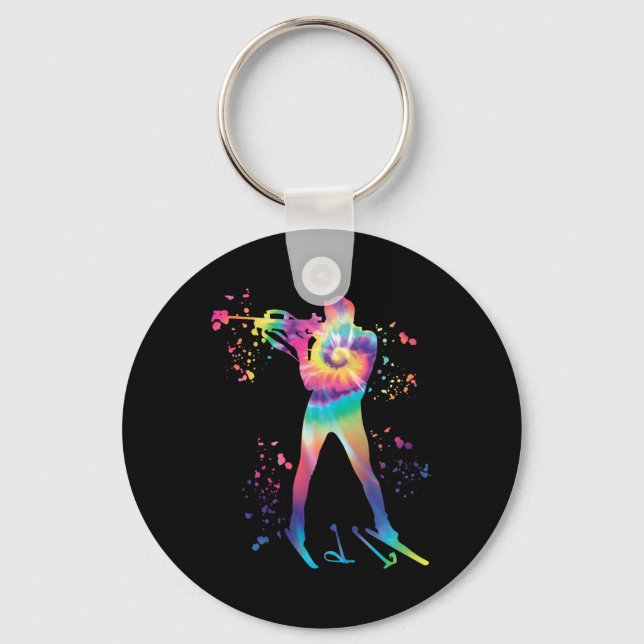 Porte-clés Biathlète Biathlon de ski nordique (Recto)
