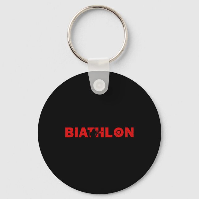 Porte-clés Biathlon Funny Biathlète tir Cible Ski Sp (Recto)