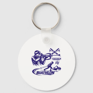 Porte-clés Biathlon sports d'hiver ski de fond