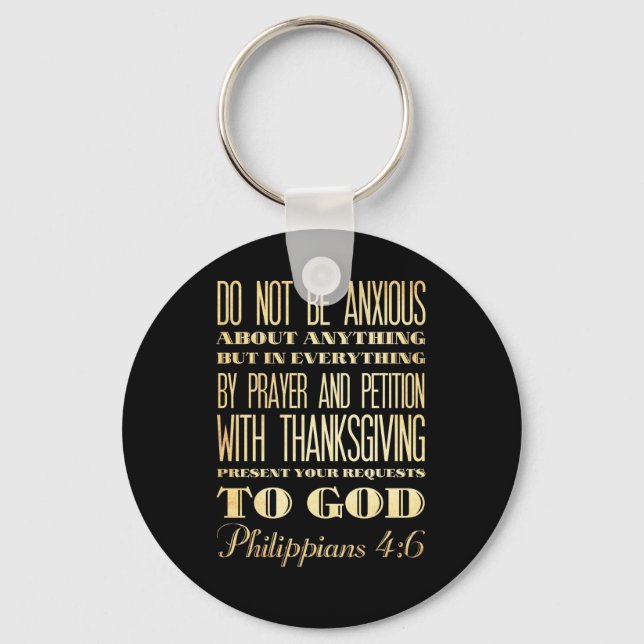 Porte-clés Bible biblique chrétienne - Philippiens 4:6 (Recto)