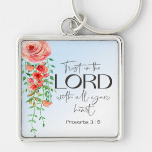 Porte-clés Bible Proverbs Floral scripture
