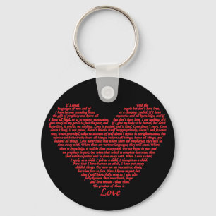 Porte-clés Bible Verse 1 Corinthians 13 Love Heart Word Art