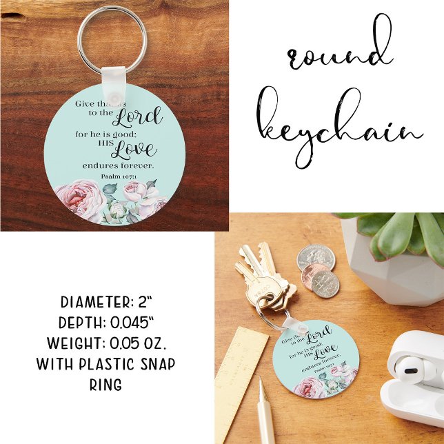 Porte-clés Bible Verse Porte - clé rond (Créateur téléchargé)