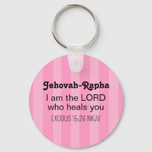 Porte-clés Bible Verse Rayé Rose Chrétien Douce Bible Guériso