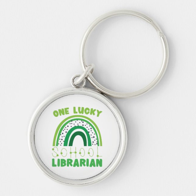 Porte-clés Bibliothécaire chanceux de la Saint-Patrick (Devant)