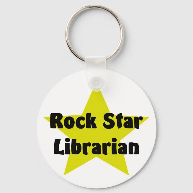 Porte-clés Bibliothécaire rock Star (Recto)