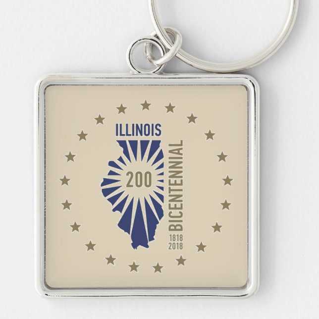 Porte-clés Bicentenaire de l'Illinois 1818-2018 (Devant)
