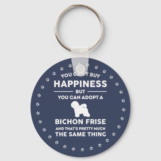 Porte-clés Bichon Frise Adoption Happiness (Recto)