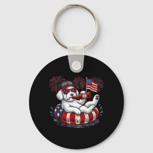 Porte-clés Bichon Frise Chien 250e Aamérique Patriotique Usa 