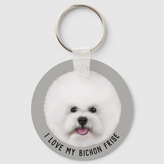 Porte-clés Bichon Frise Illustrated Key Chain (Recto)