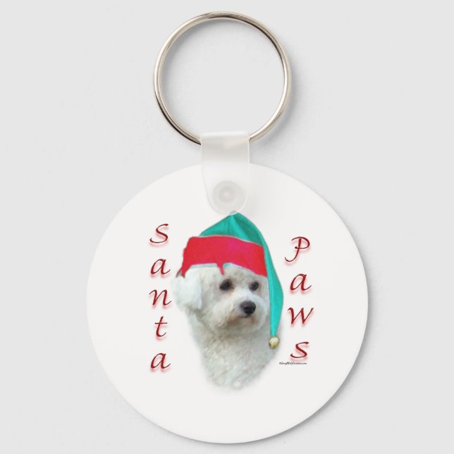 Porte-clés Bichon Frise Père Noël Paws (Recto)