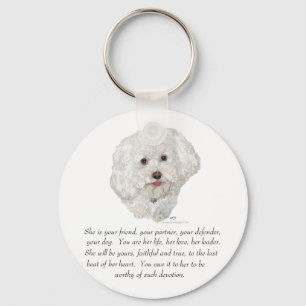 Porte-clés Bichon Frise Souvenir FEMELLE