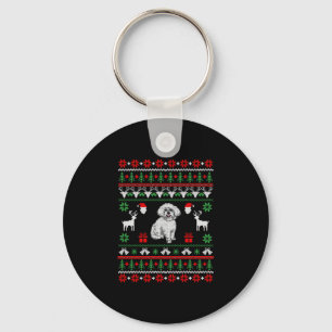 Porte-clés Bichon Frise Ugly Christmas Sweater